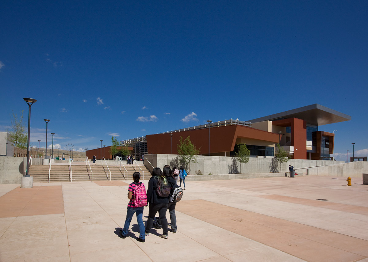 Architectural campus view of Atrisco Academy High School - Albuquerque, NM